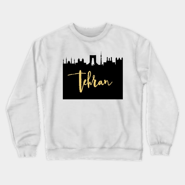 TEHRAN IRAN DESIGNER SILHOUETTE SKYLINE ART Crewneck Sweatshirt by deificusArt